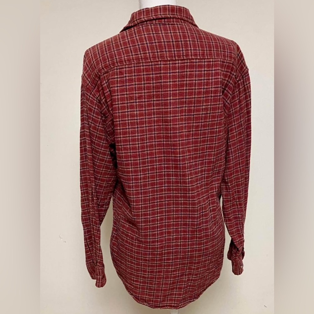 Vintage 1990s Basic Editions Red Flannel Shirt Me… - image 2